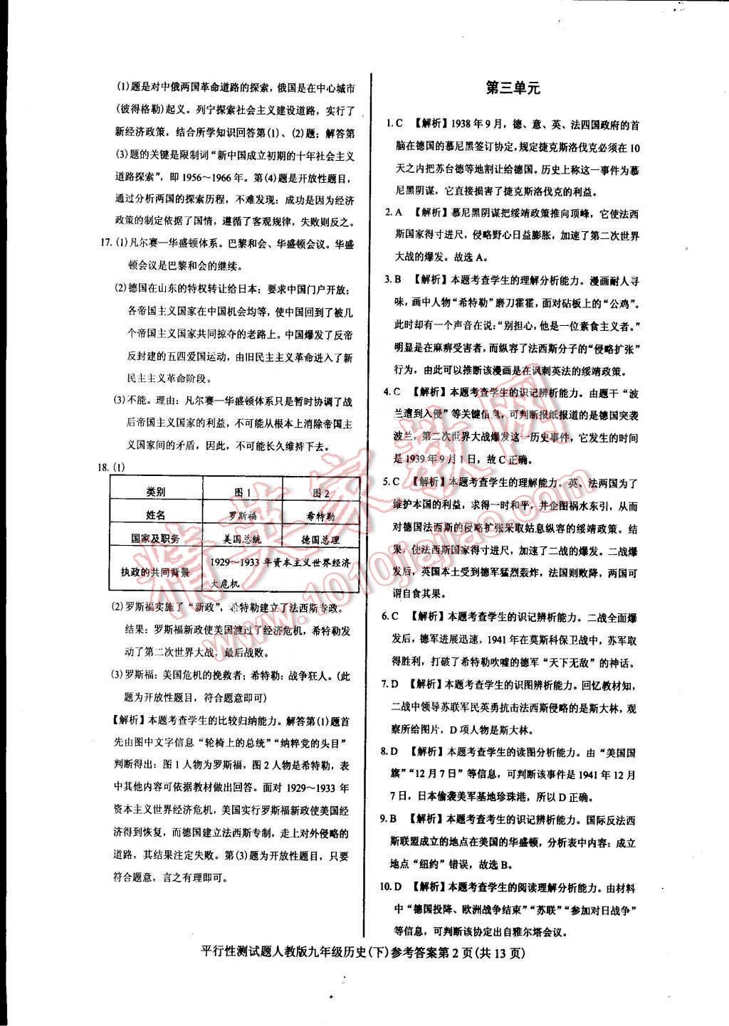 2015年學(xué)考2加1九年級(jí)歷史下冊(cè)人教版 第2頁(yè)