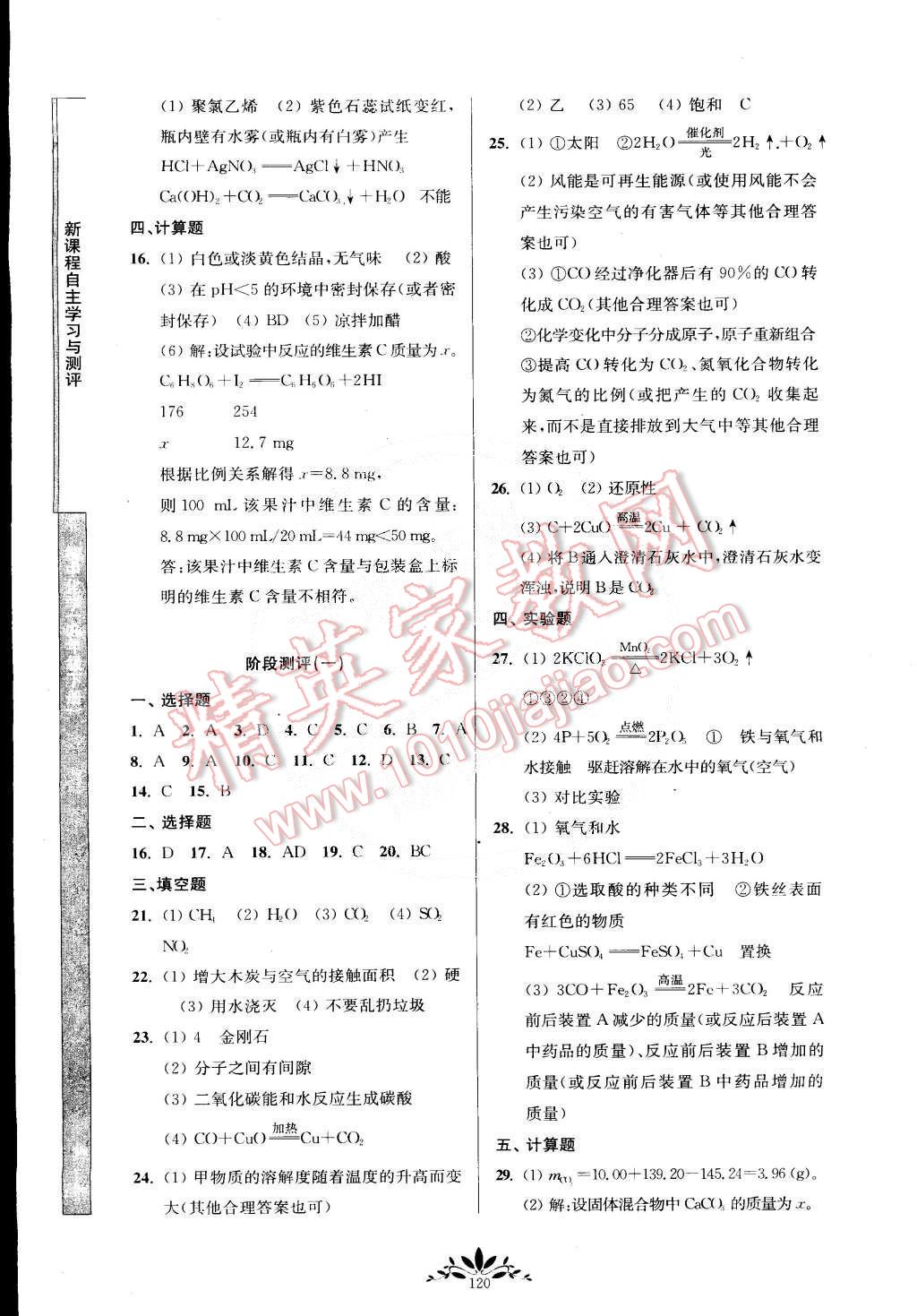 2015年新课程自主学习与测评九年级化学下册人教版 第12页