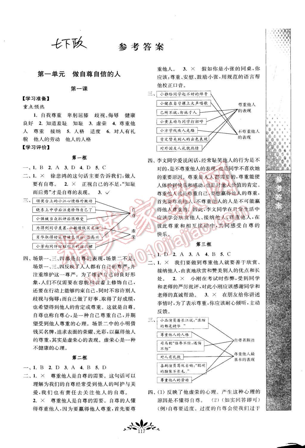 2015年新課程自主學(xué)習(xí)與測(cè)評(píng)七年級(jí)思想品德下冊(cè)人教版 第1頁(yè)