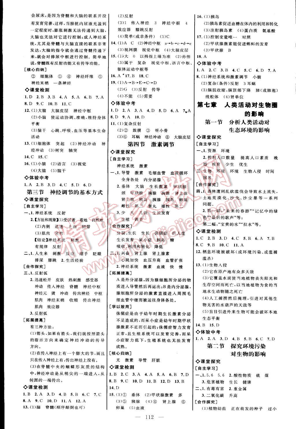 2015年细解巧练七年级生物下册人教版 第6页