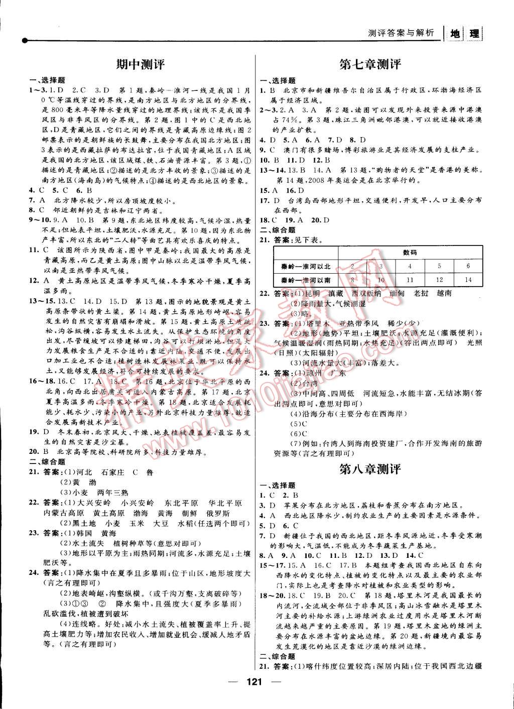 2015年新課程自主學(xué)習(xí)與測評八年級地理下冊人教版 第11頁