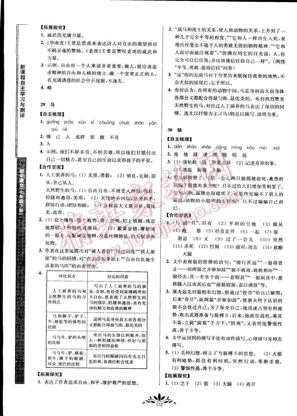 2015年新課程自主學(xué)習與測評七年級語文下冊人教版 第12頁