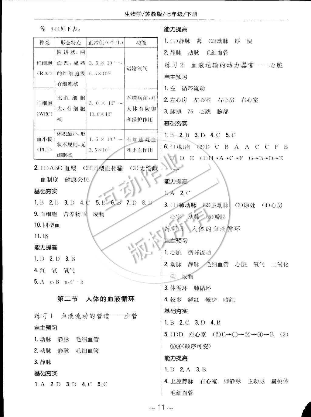 2015年新編基礎(chǔ)訓(xùn)練七年級(jí)生物學(xué)下冊(cè)蘇教版 第3頁