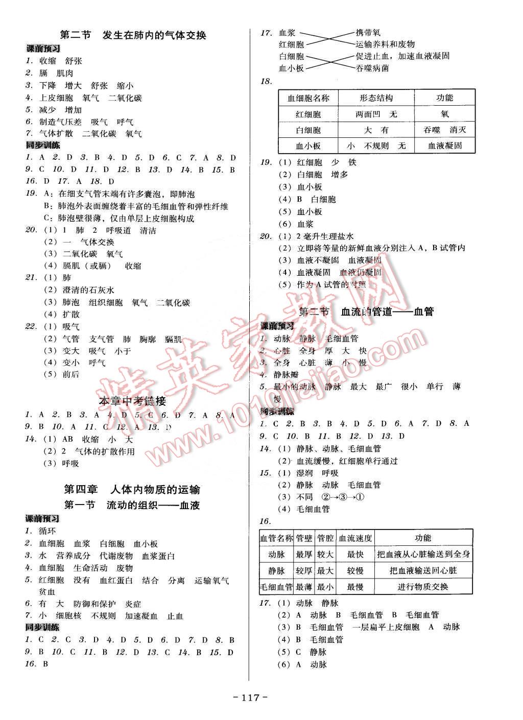 2015年百年學典廣東導學練七年級生物學下冊人教版 第3頁