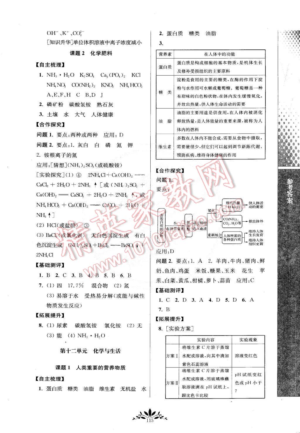 2015年新課程自主學習與測評九年級化學下冊人教版 第7頁