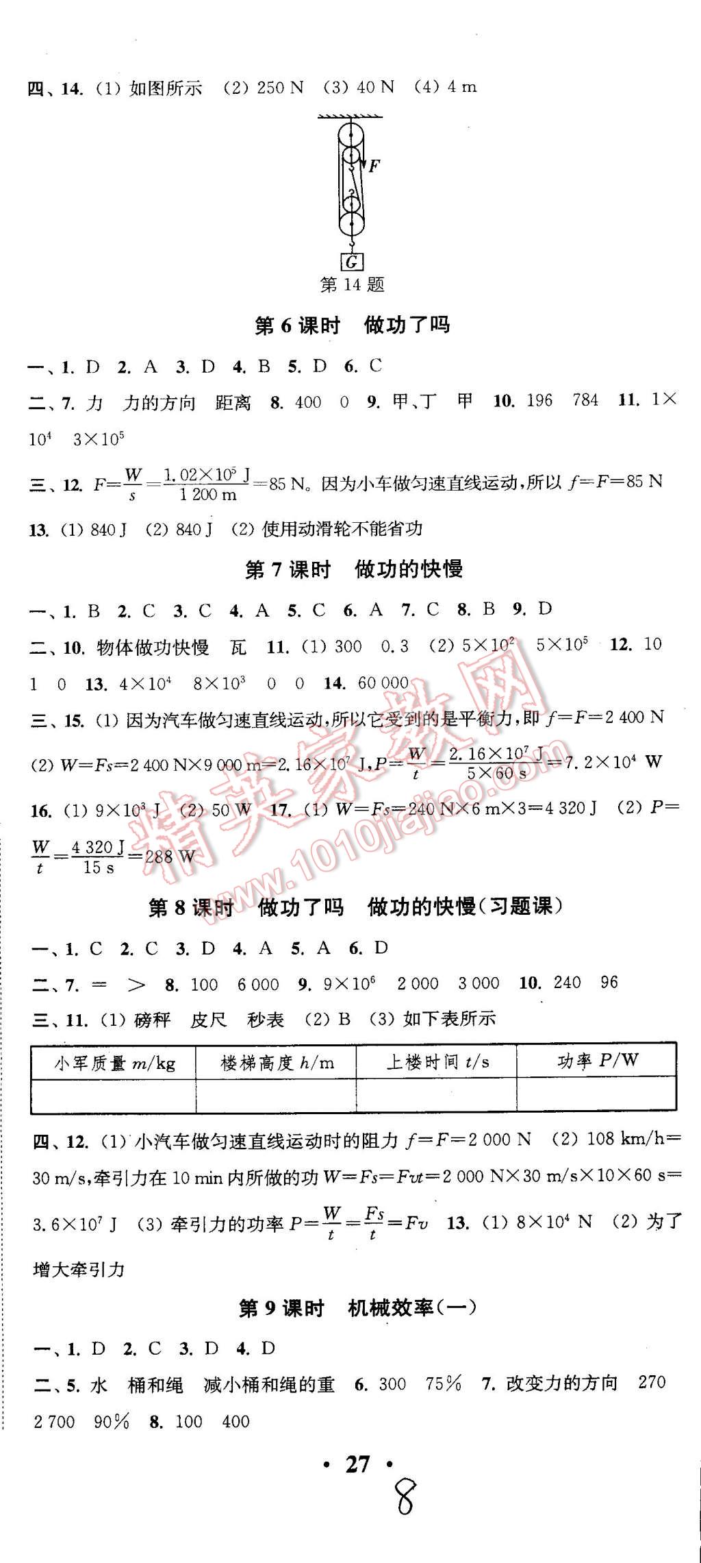 2015年通城学典活页检测八年级物理下册沪科版 第8页