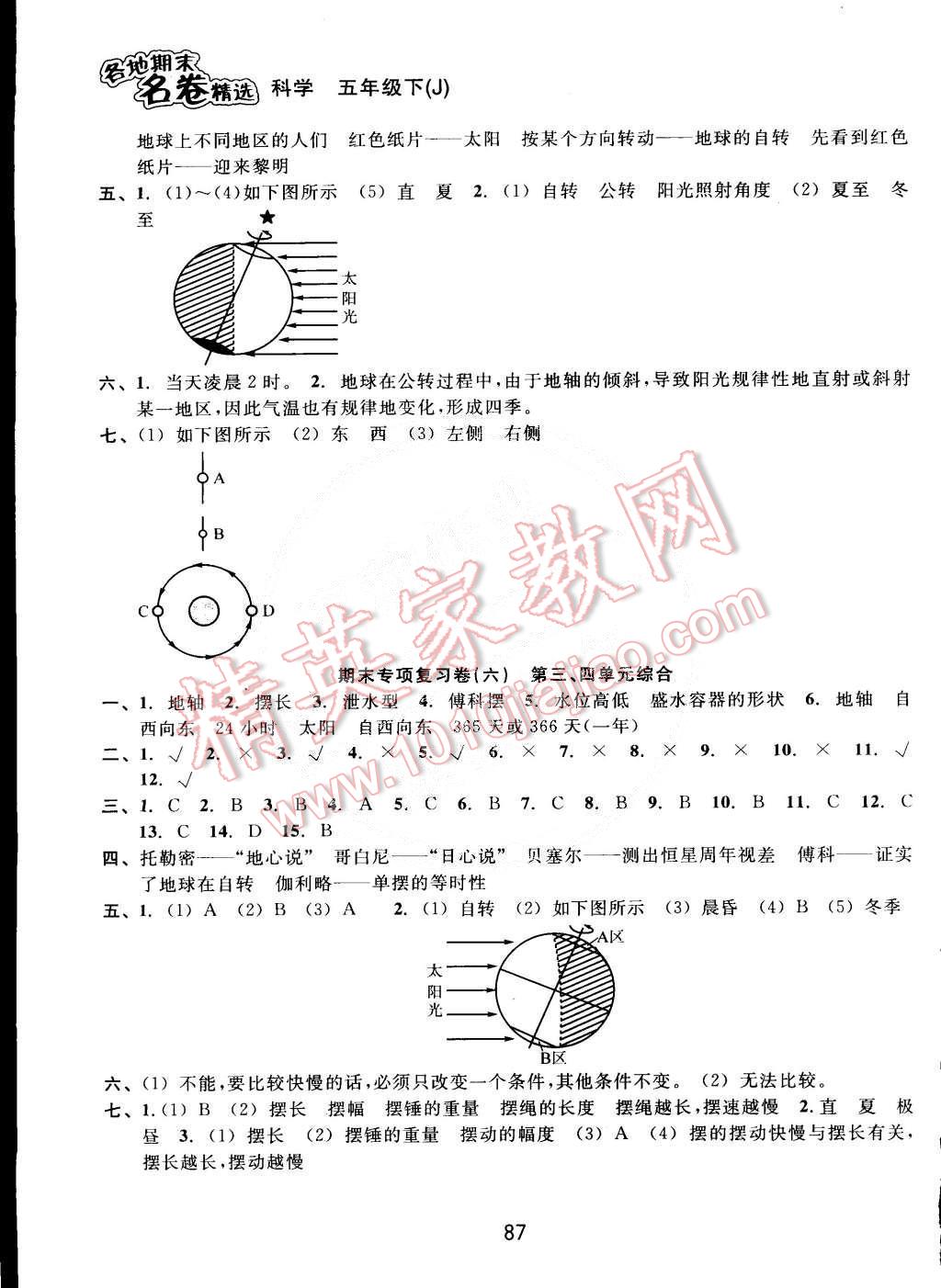 2015年各地期末名卷精选五年级科学下册教科版 第3页