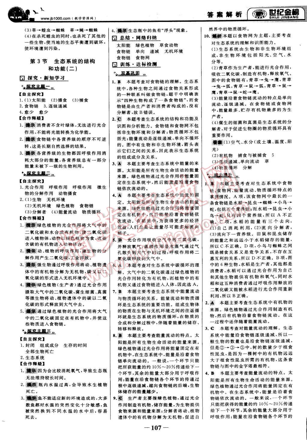 2015年世纪金榜金榜学案八年级生物下册北师大版 第14页