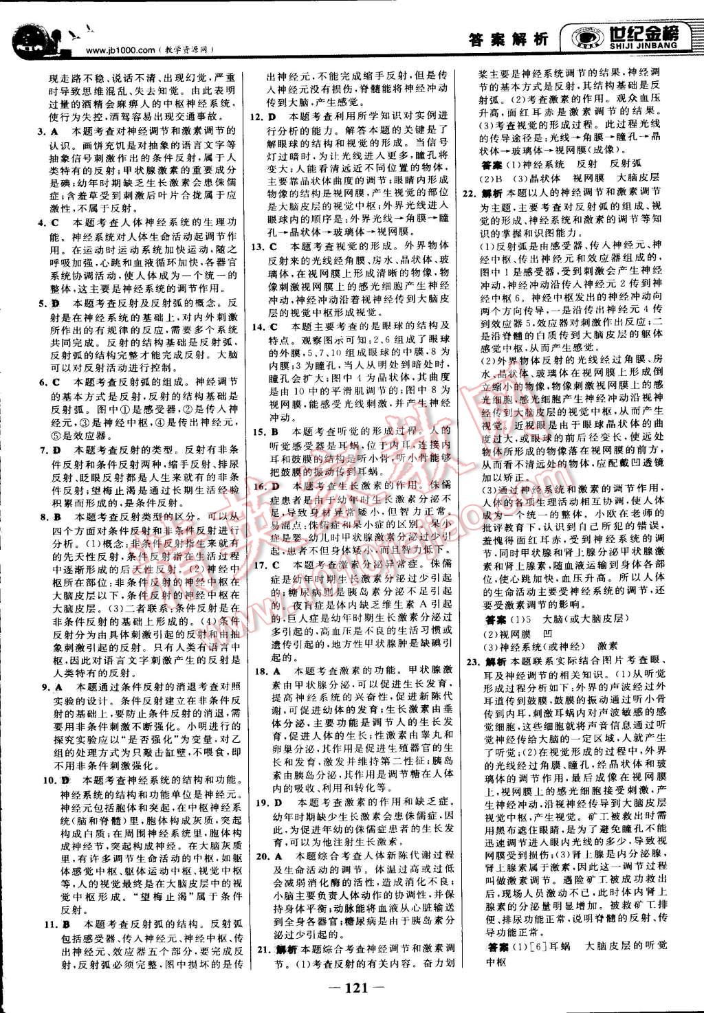 2015年世纪金榜金榜学案七年级生物下册北师大版 第28页