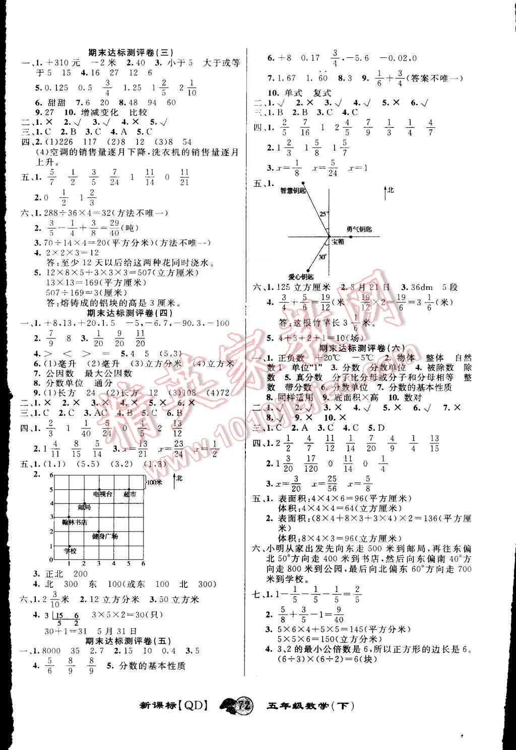 2015年第一好卷沖刺100分五年級(jí)數(shù)學(xué)下冊(cè)青島版 第4頁(yè)