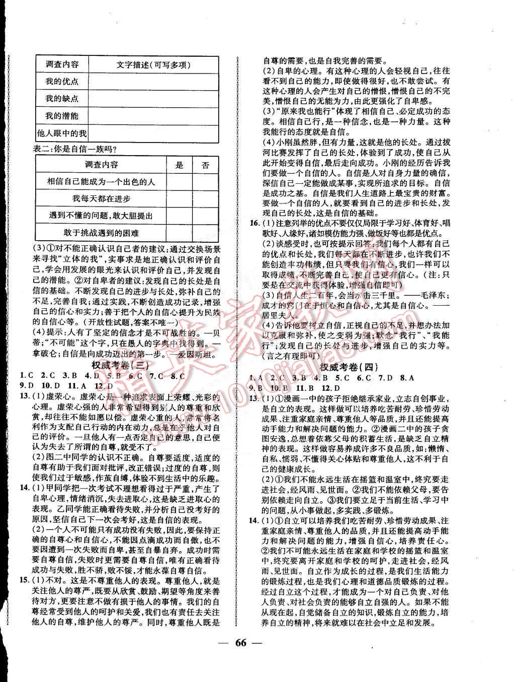 2015年權(quán)威考卷七年級(jí)思想品德下冊(cè)人教版 第2頁