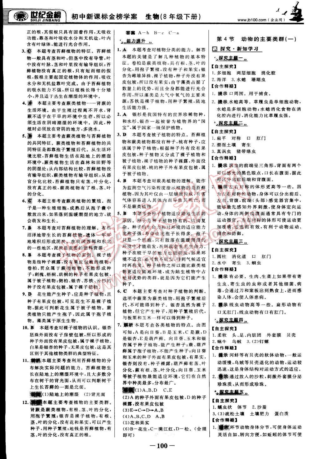 2015年世紀(jì)金榜金榜學(xué)案八年級(jí)生物下冊(cè)北師大版 第7頁(yè)