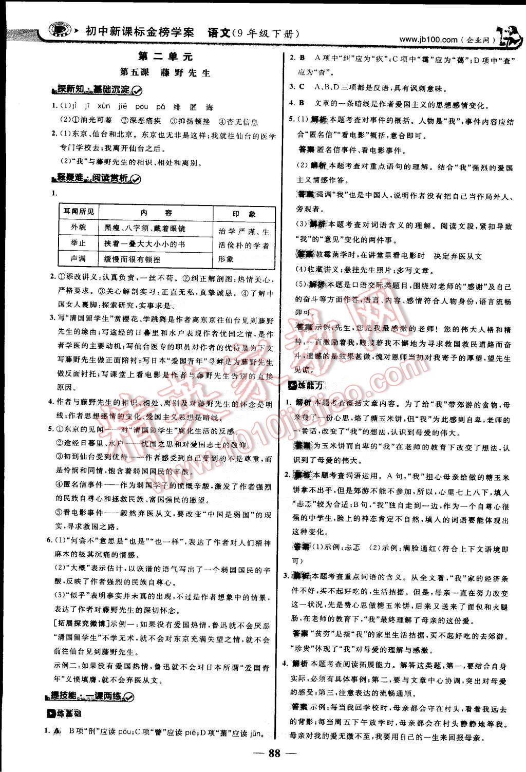 2015年世紀(jì)金榜金榜學(xué)案九年級語文下冊蘇教版 第3頁