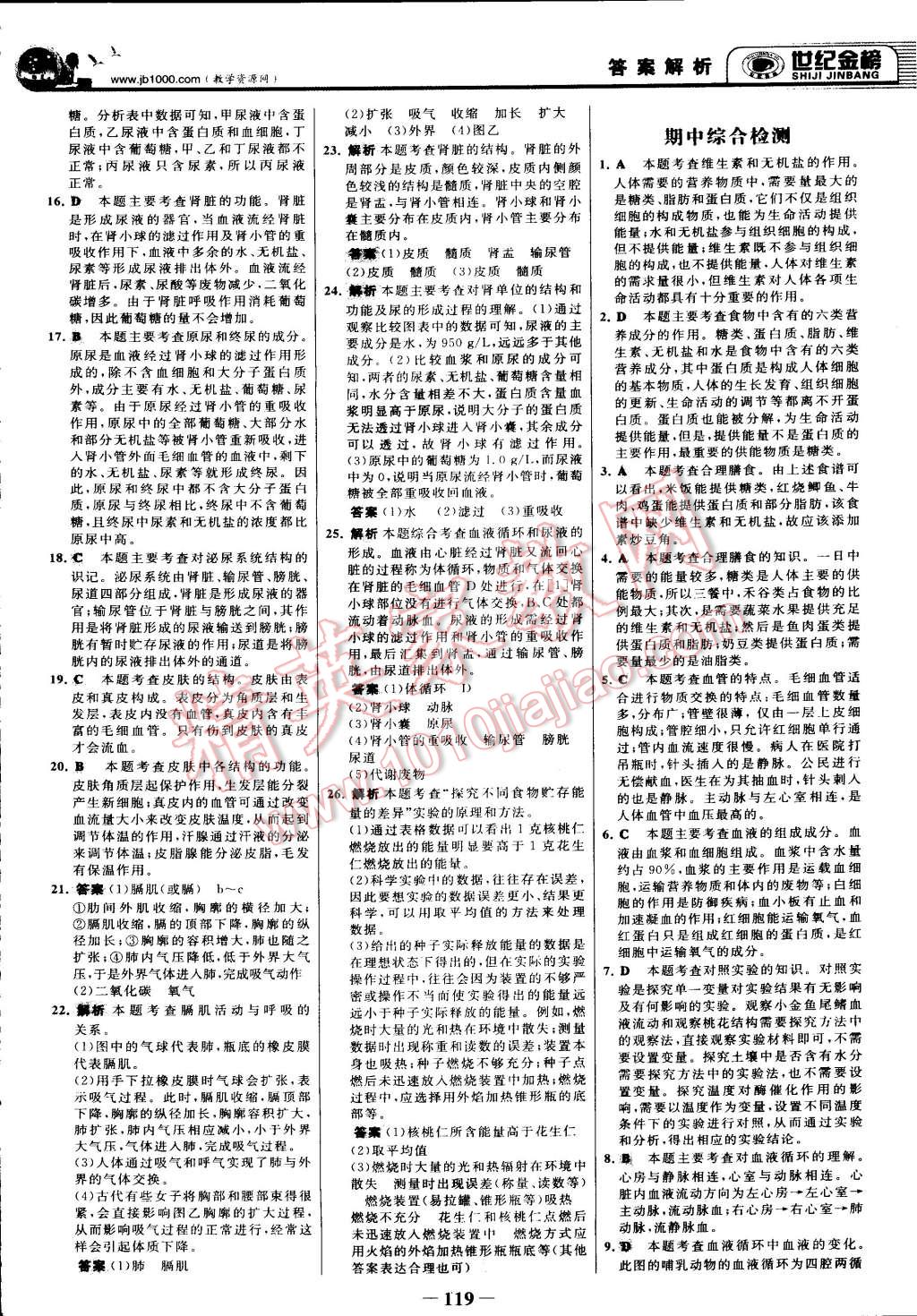 2015年世纪金榜金榜学案七年级生物下册北师大版 第26页