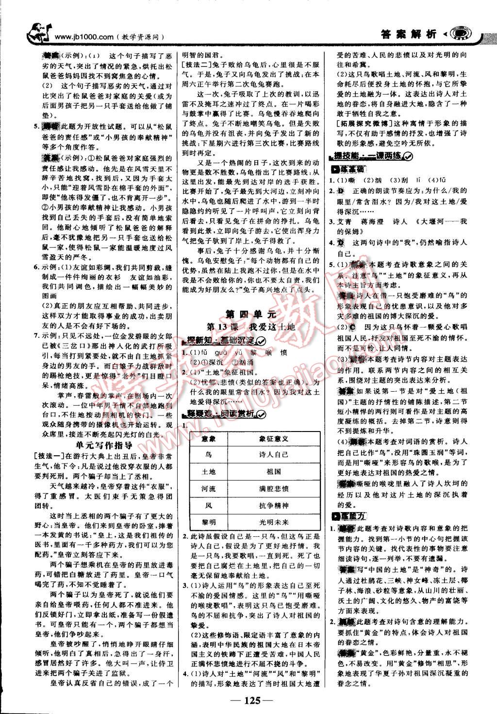 2015年世紀(jì)金榜金榜學(xué)案七年級(jí)語文下冊(cè)語文版 第8頁