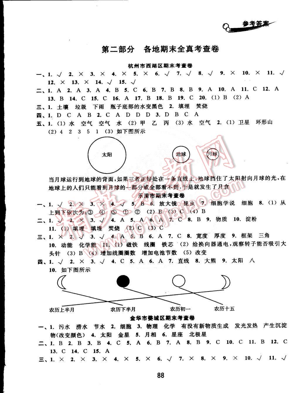 2015年各地期末名卷精选六年级科学下册教科版 第4页