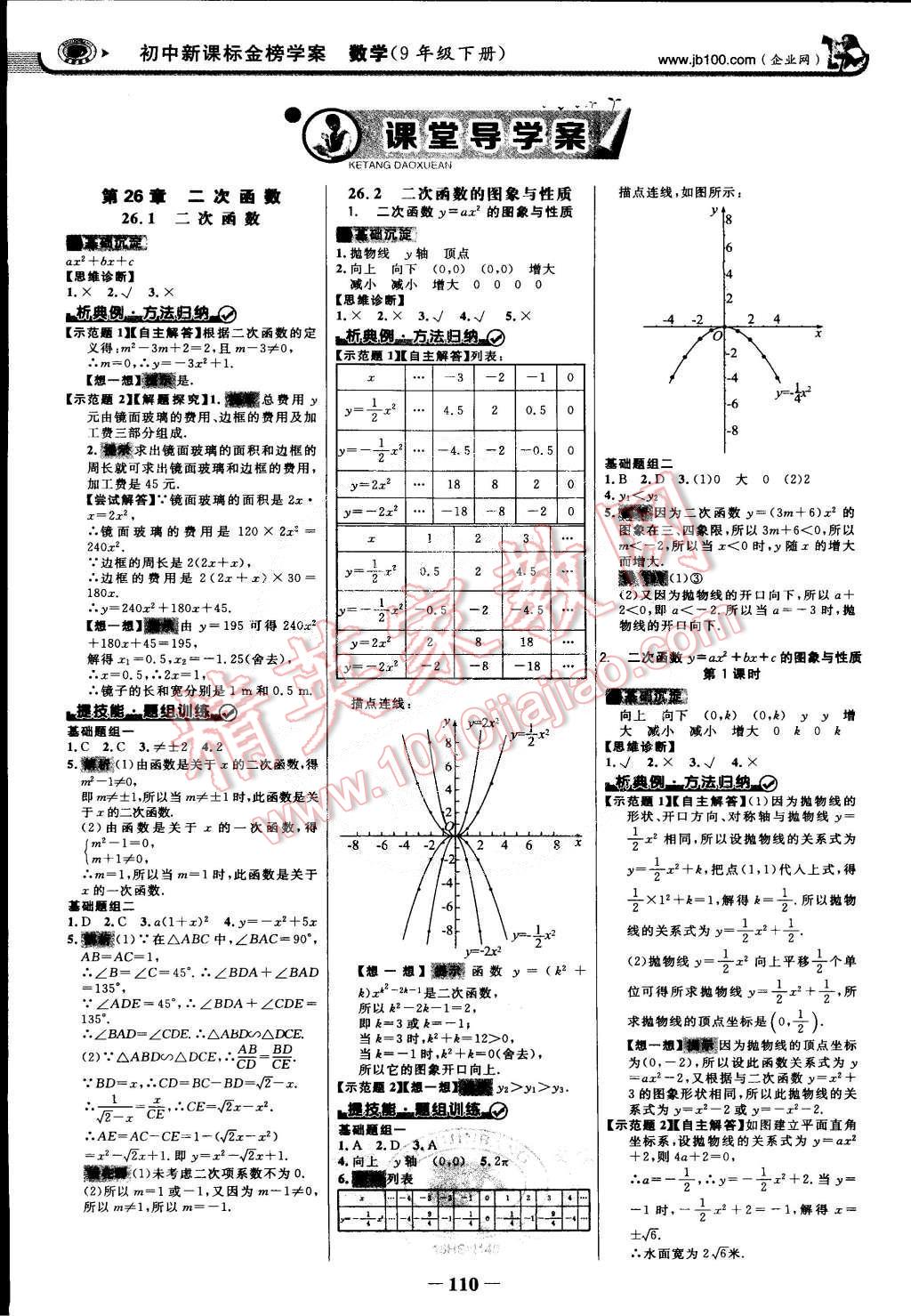 2015年世紀(jì)金榜金榜學(xué)案九年級(jí)數(shù)學(xué)下冊(cè)華師大版 第1頁(yè)