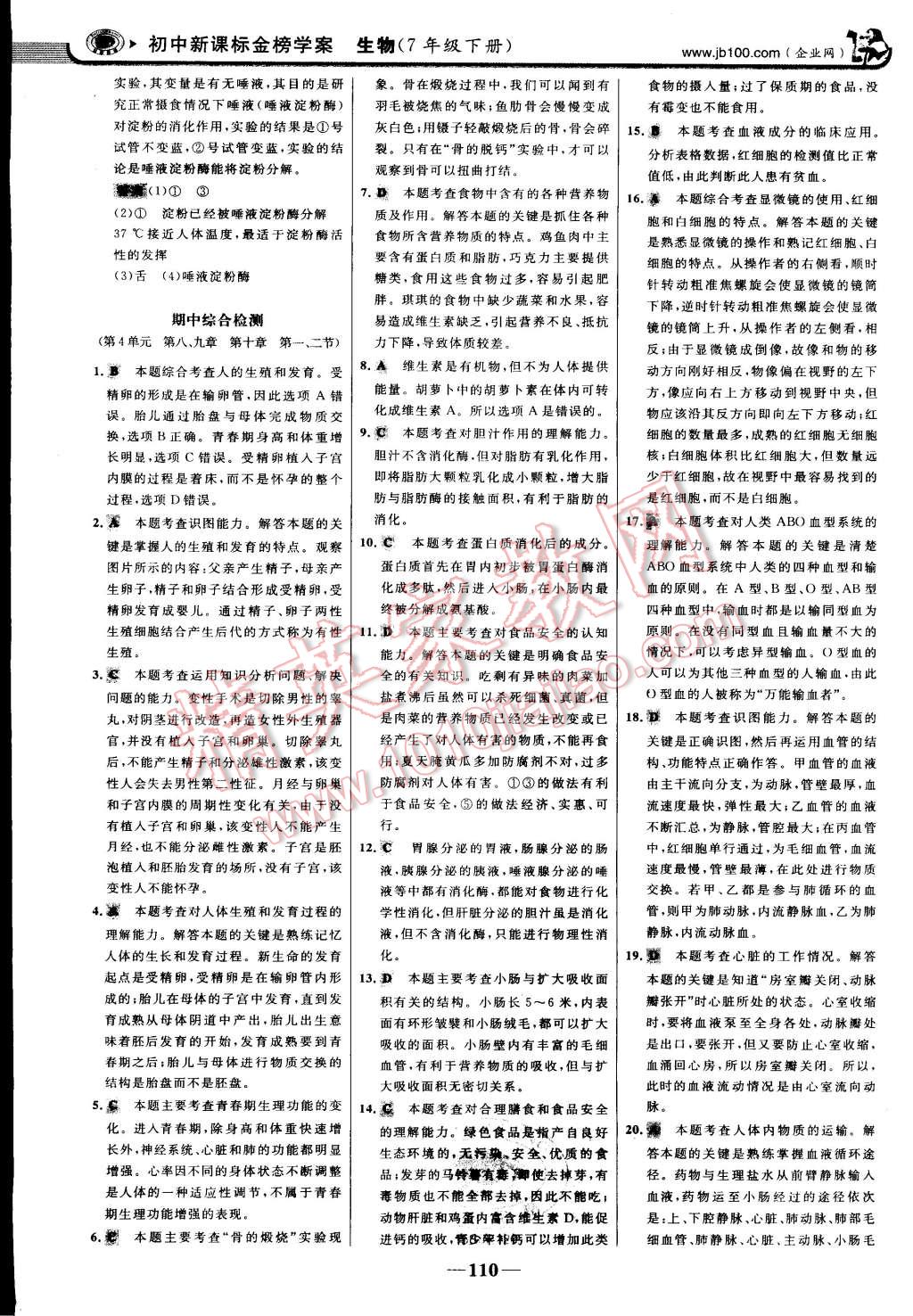 2015年世紀(jì)金榜金榜學(xué)案七年級(jí)生物下冊(cè)蘇教版 第25頁(yè)