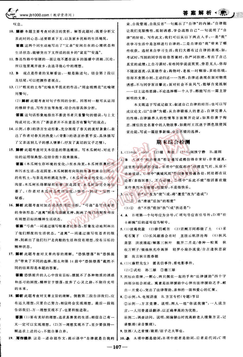 2015年世紀(jì)金榜金榜學(xué)案九年級語文下冊蘇教版 第22頁