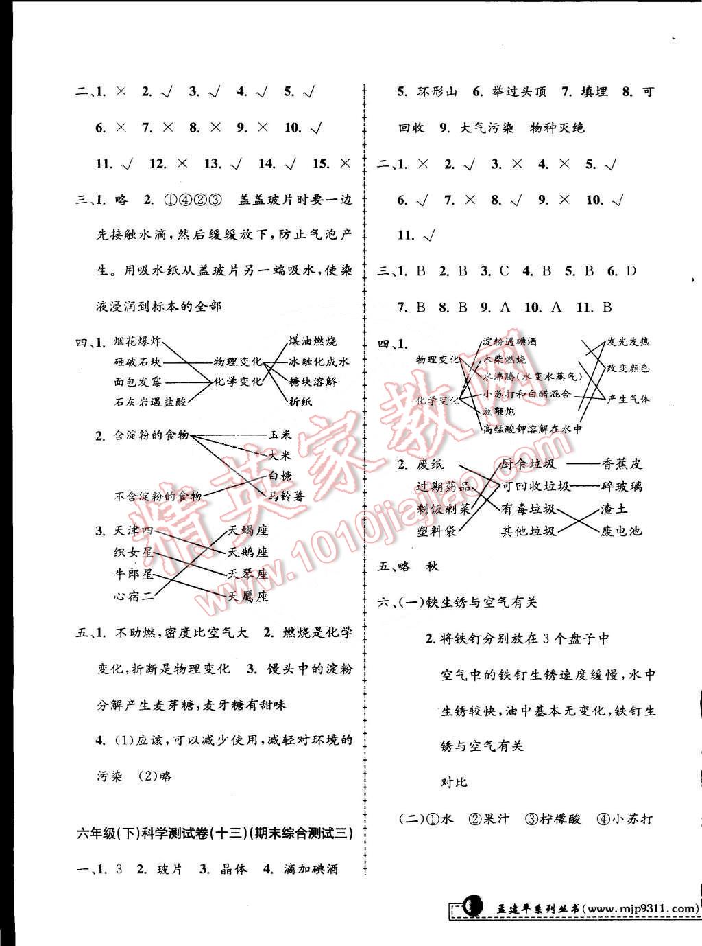 2015年孟建平小學(xué)單元測(cè)試六年級(jí)科學(xué)下冊(cè)教科版 第7頁(yè)