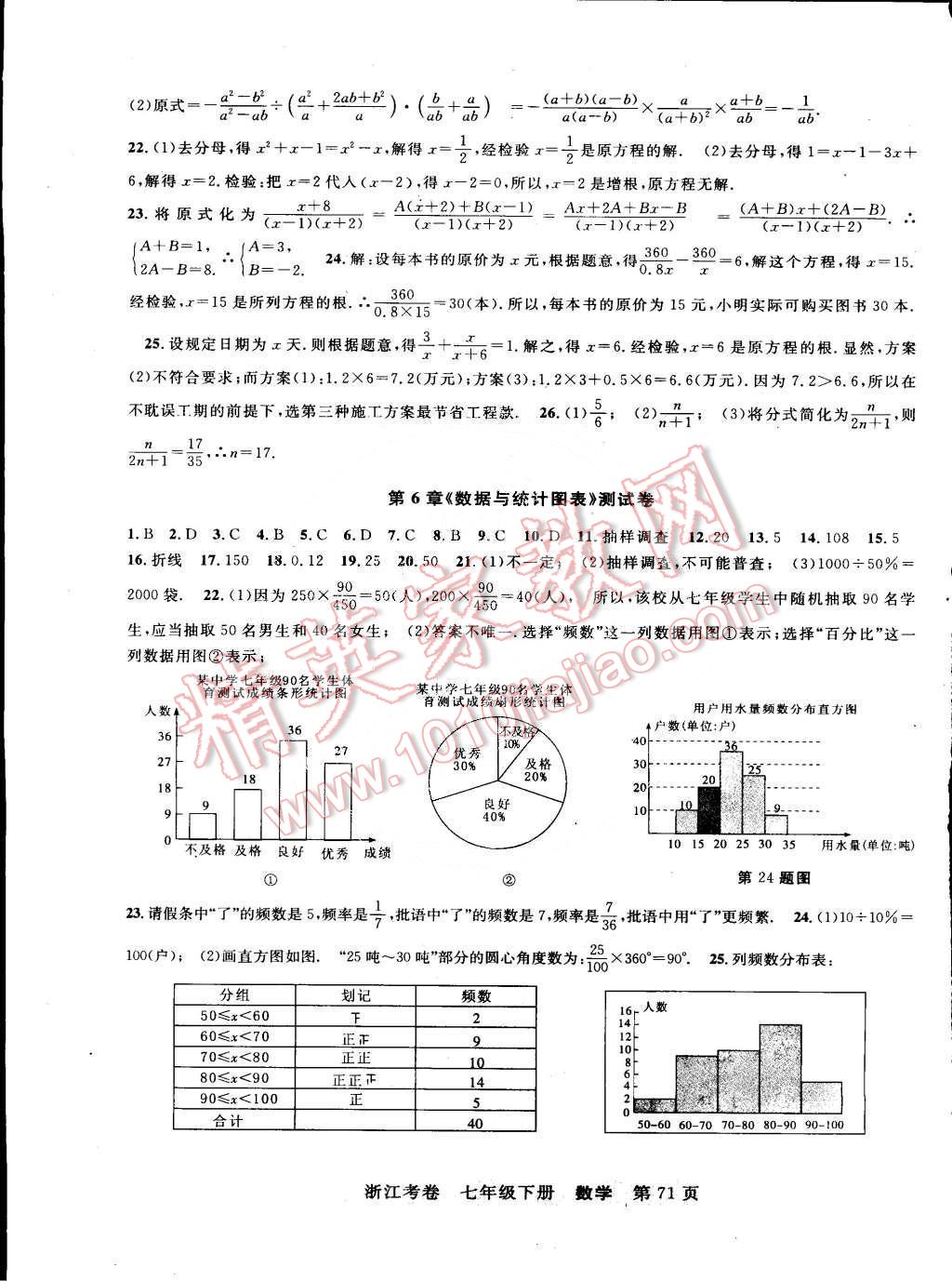 2015年浙江考卷七年级数学下册浙教版 第7页