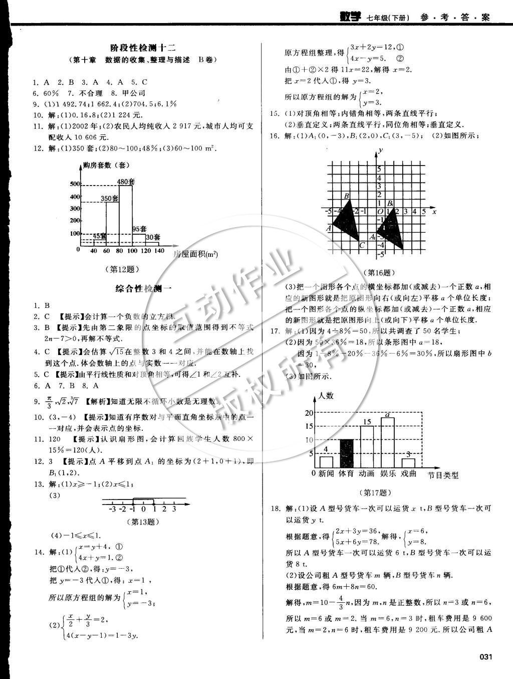 2015年学习质量监测七年级数学下册人教版 第95页