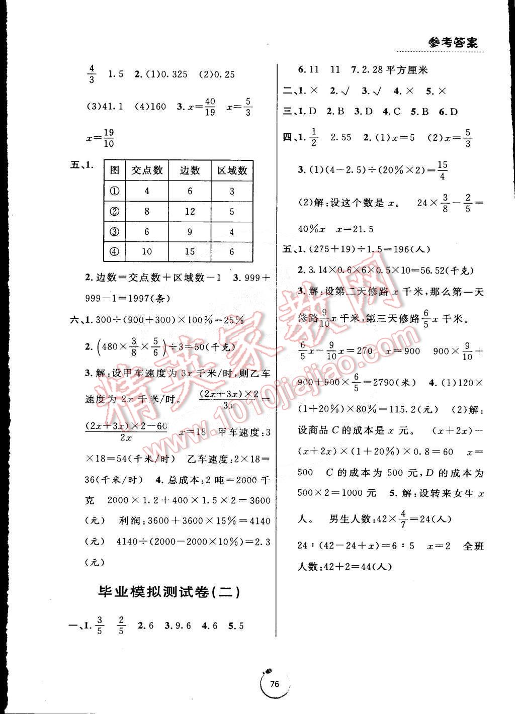 2015年浙江好卷六年級(jí)數(shù)學(xué)下冊(cè)人教版 第8頁(yè)