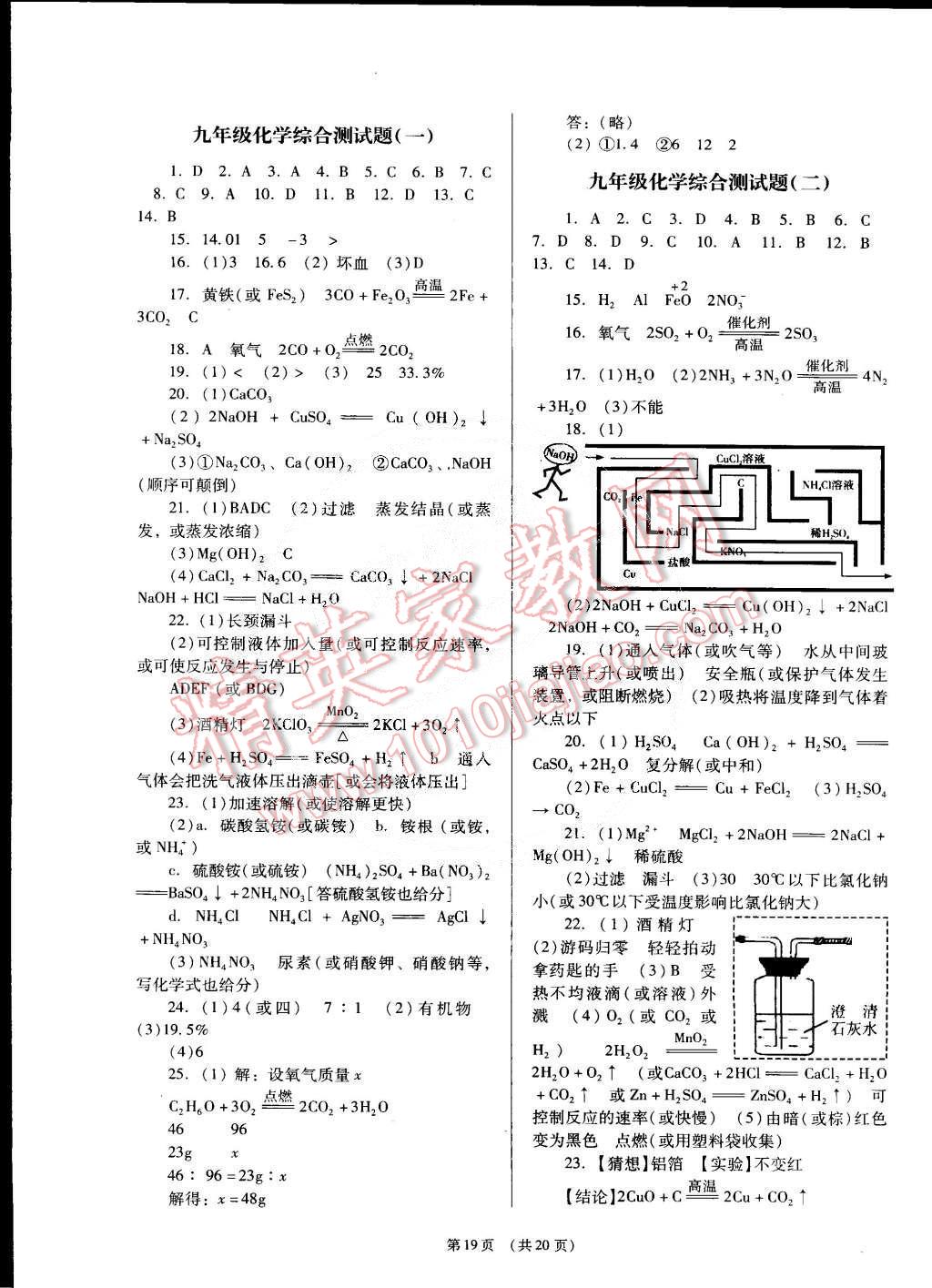 2015年深圳金卷初中化學(xué)導(dǎo)學(xué)案九年級(jí)下冊(cè) 第19頁