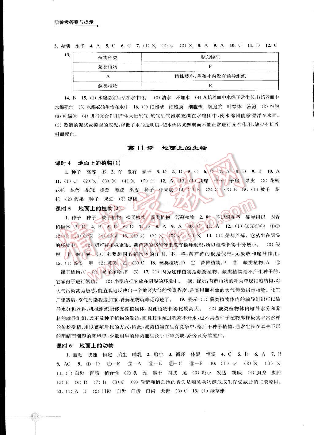 2015年初中生物学课课练七年级下册苏科版 第4页