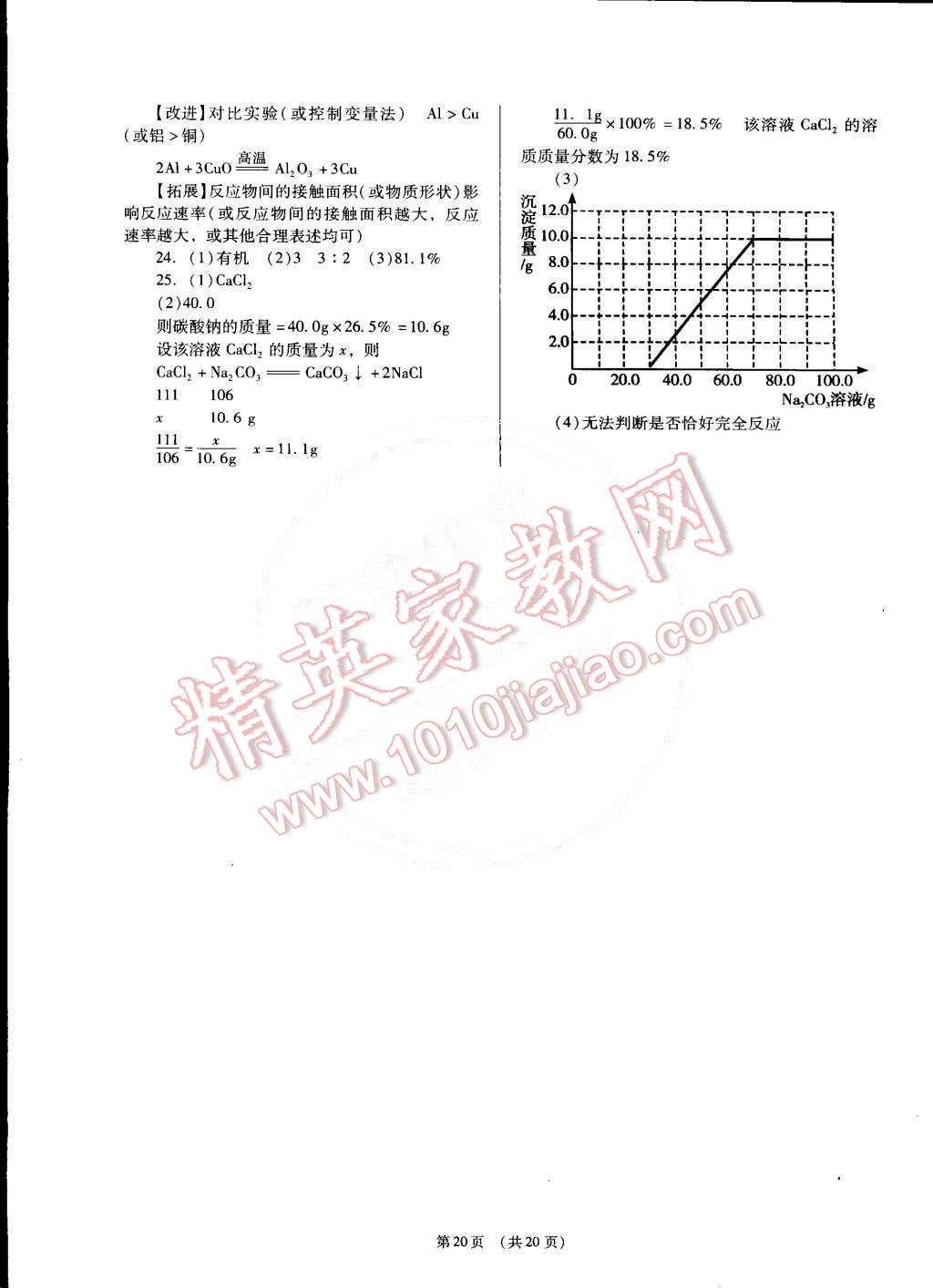 2015年深圳金卷初中化學(xué)導(dǎo)學(xué)案九年級(jí)下冊(cè) 第20頁