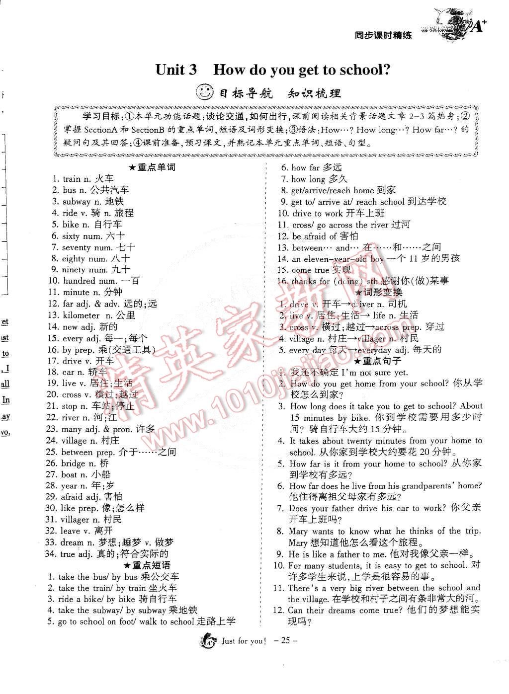 2015年蓉城课堂给力A加七年级英语下册 第25页