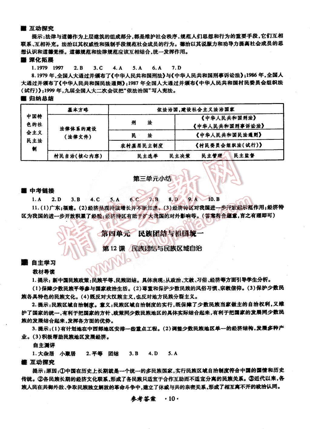 2015年一课一练创新练习八年级历史下册华师大版 第10页