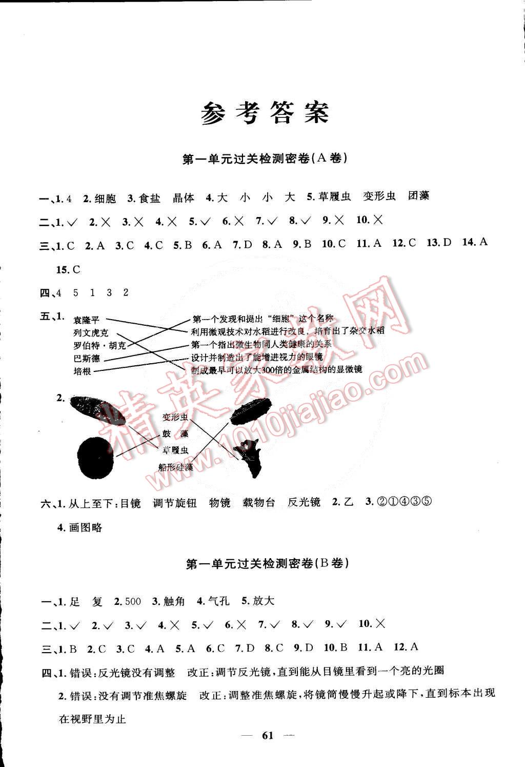 2015年一线名师全优好卷六年级科学下册教科版 第1页