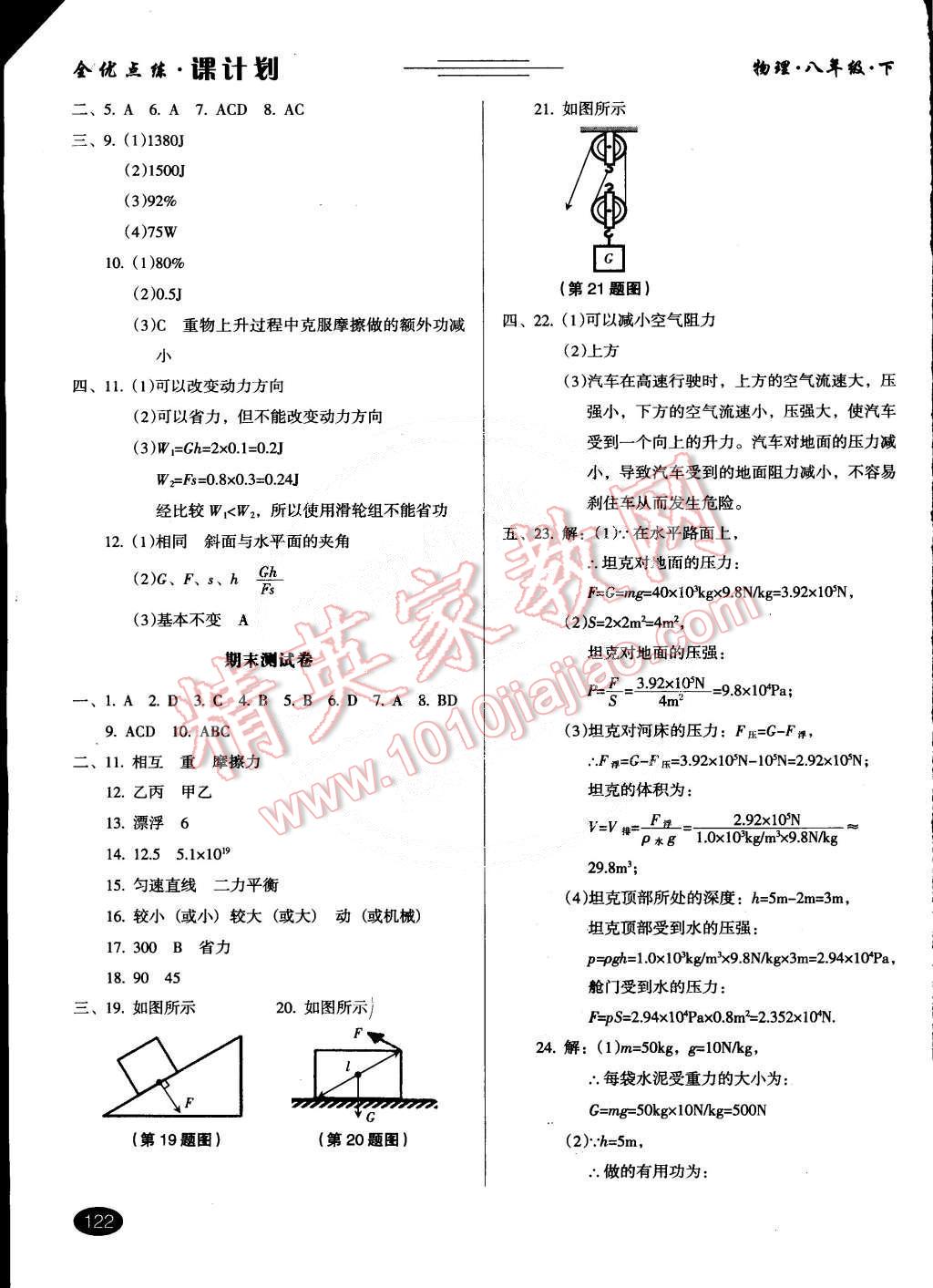 2015年全優(yōu)點(diǎn)練課計(jì)劃八年級(jí)物理下冊(cè)人教版 第19頁(yè)