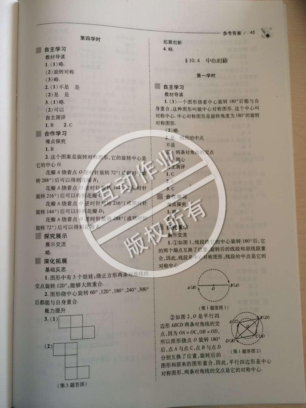 2015年新课程问题解决导学方案七年级数学下册华东师大版 第十章 轴对称、平移与旋转第73页