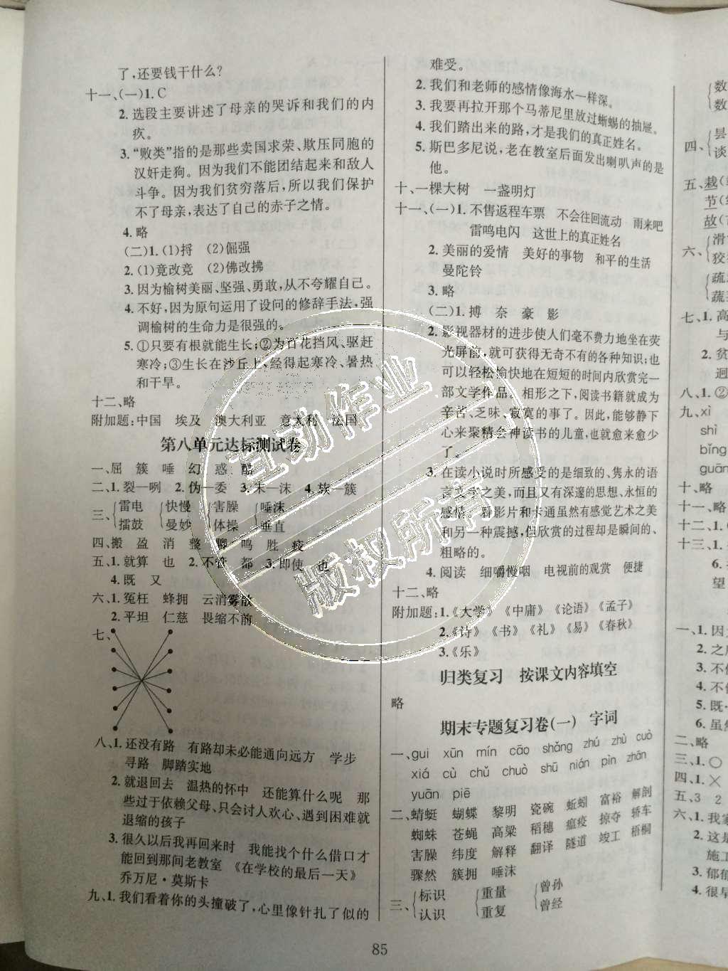 2015年名校名卷期末沖刺100分六年級語文下冊北師大版 第5頁