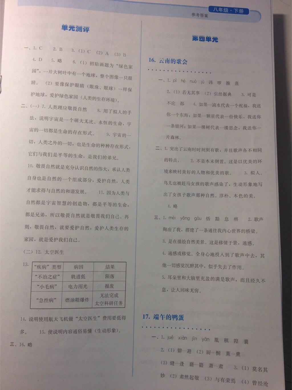 2015年人教金学典同步解析与测评八年级语文下册人教版 第24页