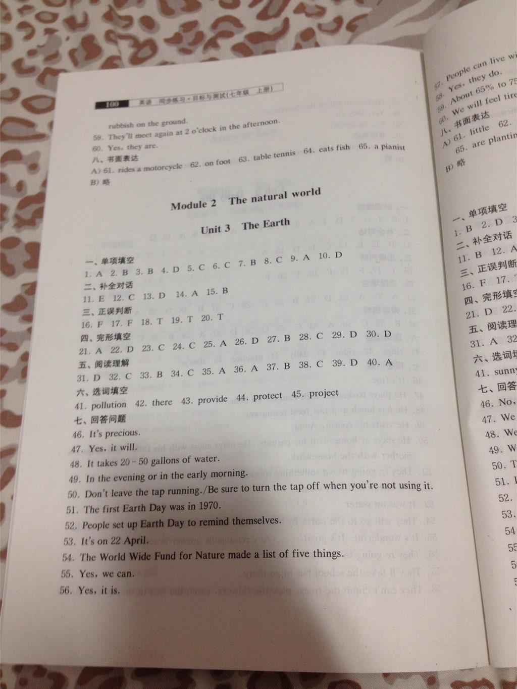 2014年英语同步练习目标与测试七年级上册沪教版&nbsp;第3页