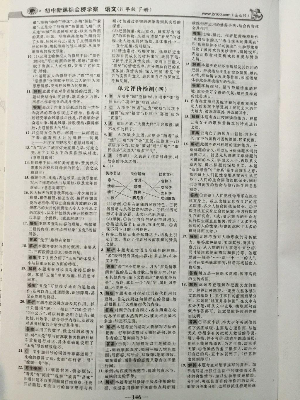 2015年世紀(jì)金榜金榜學(xué)案八年級語文下冊 第21頁