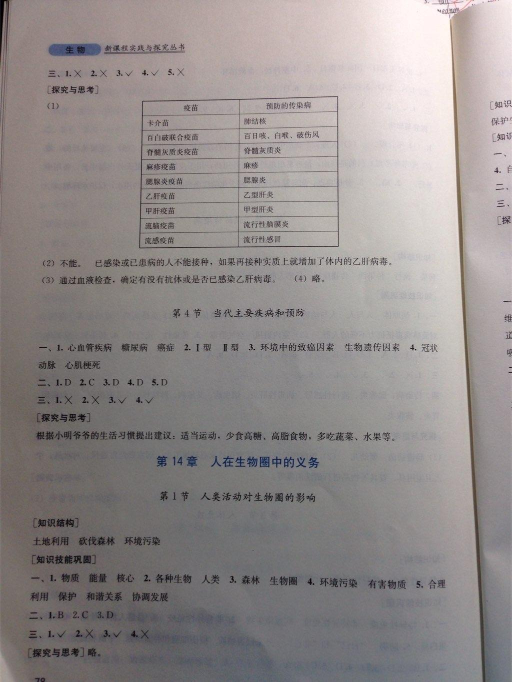 2015年新课程实践与探究丛书七年级生物下册北师大版 第10页