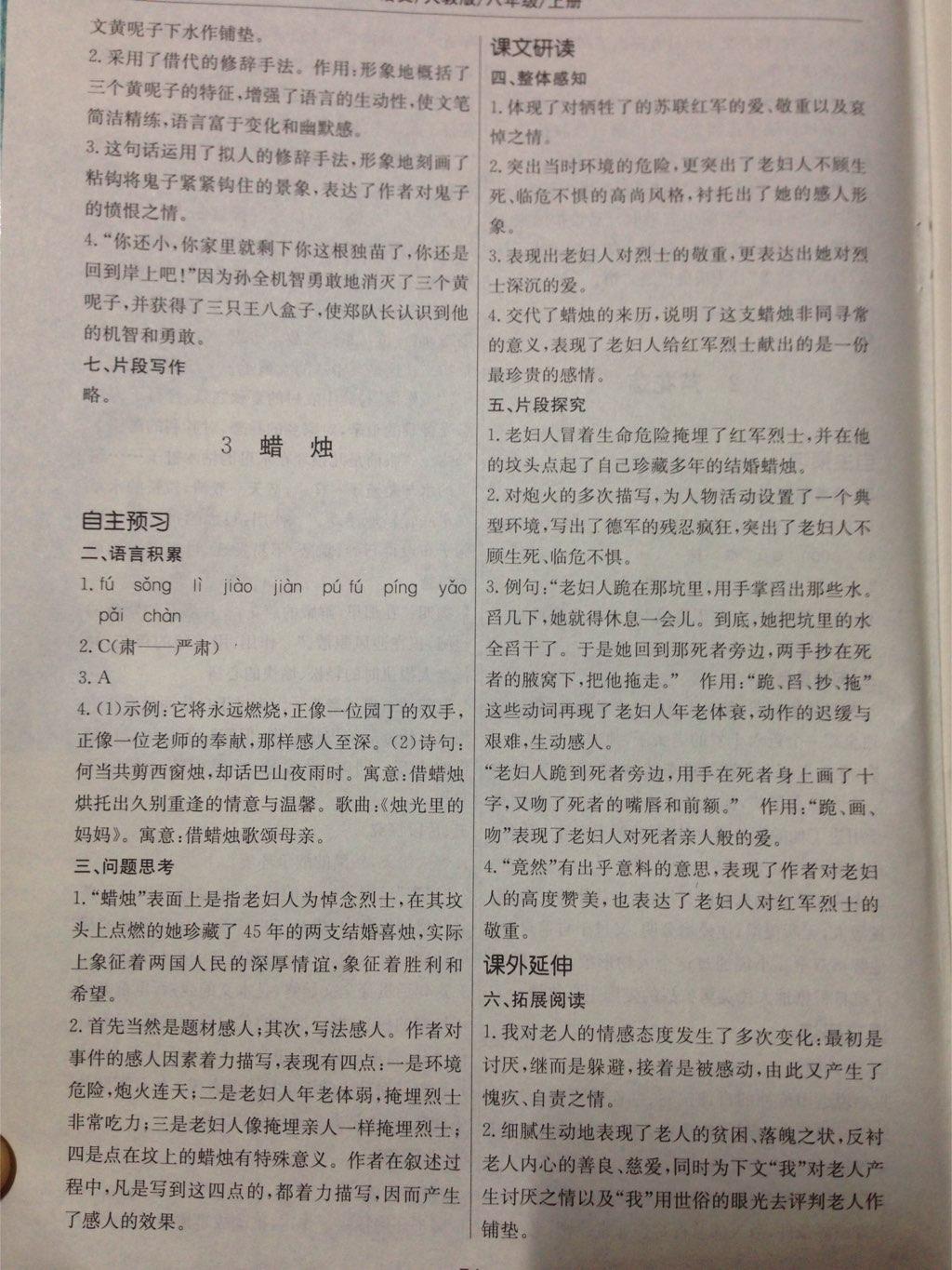 2014年新編基礎(chǔ)訓(xùn)練八年級語文上冊人教版 第3頁