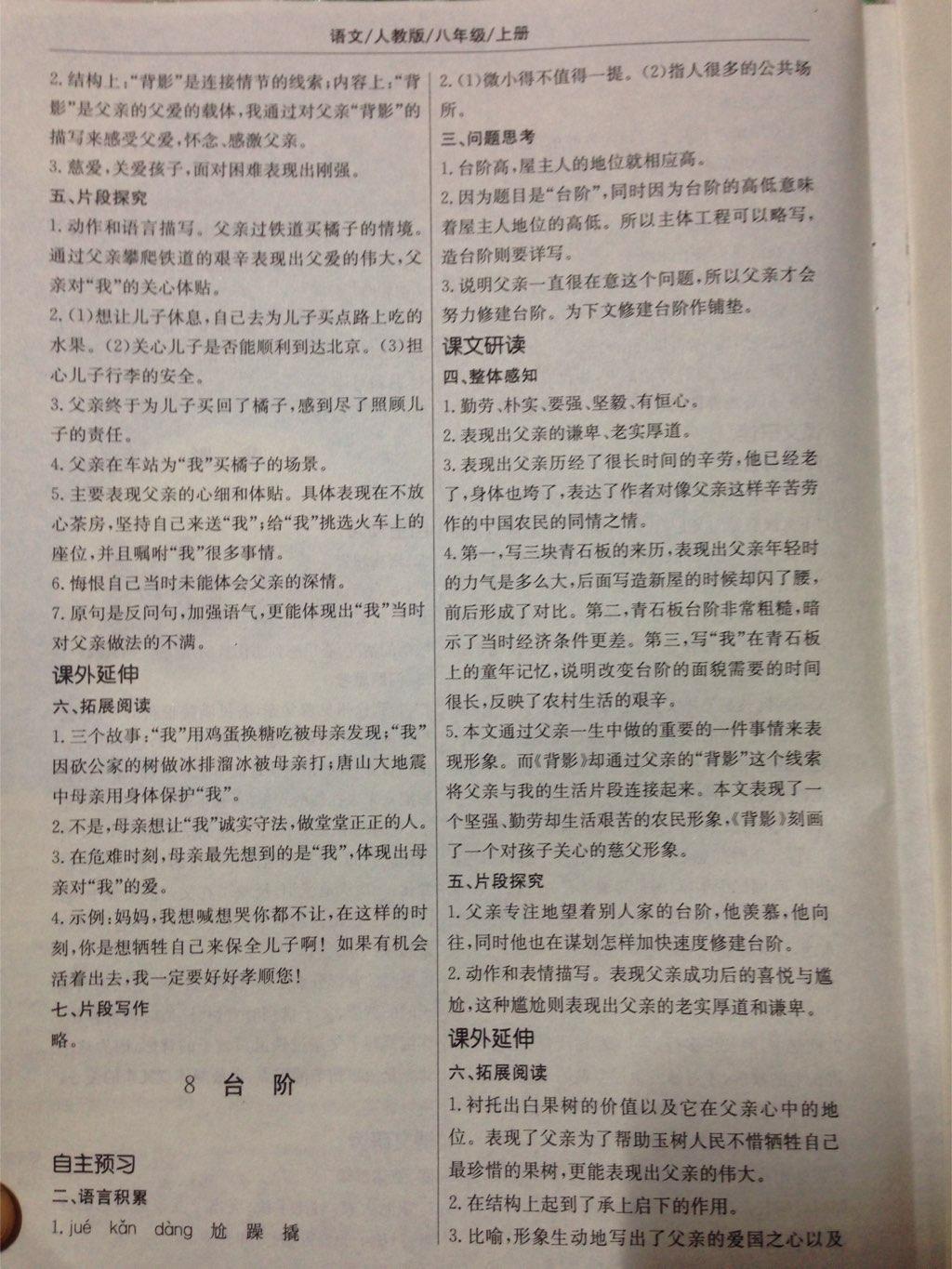 2014年新編基礎(chǔ)訓(xùn)練八年級語文上冊人教版 第7頁