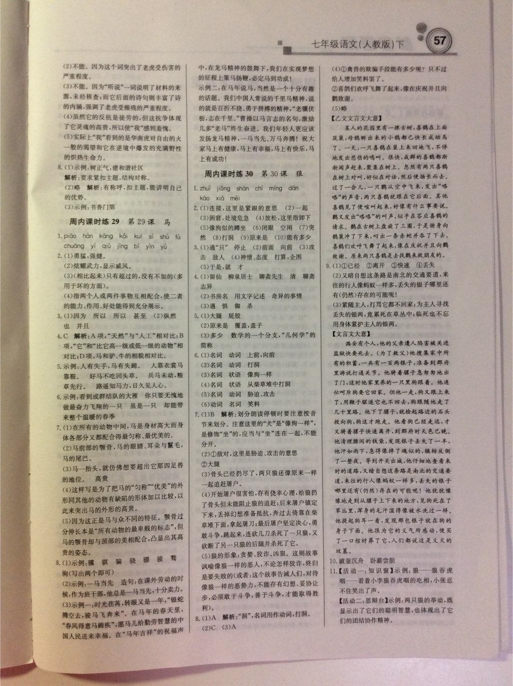 2015年輕巧奪冠周測(cè)月考直通中考七年級(jí)語文下冊(cè)人教版 第25頁