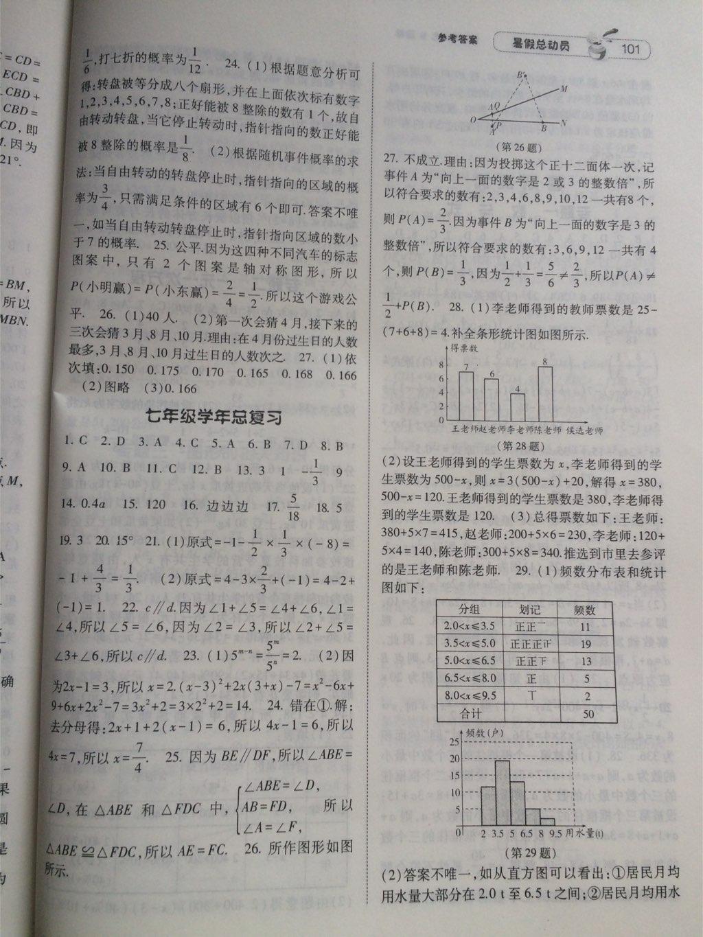 2014年暑假总动员七年级数学北师国标版 第21页