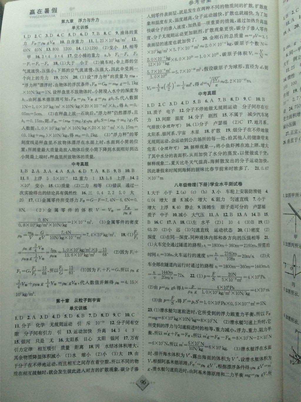 2015年贏在暑假搶分計劃八年級物理下冊Y版 第4頁