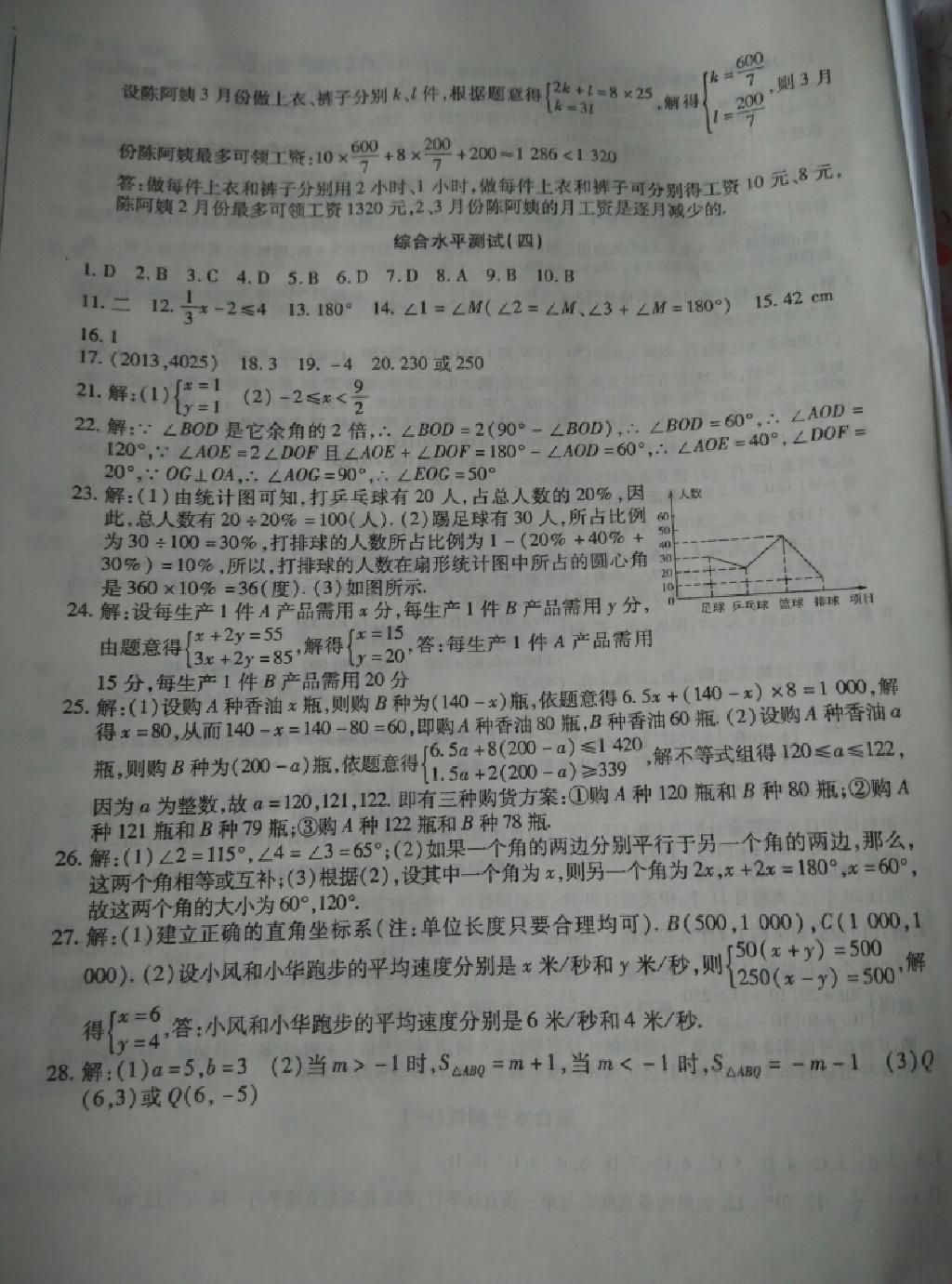 2015年全練練測考期末測試卷七年級數(shù)學下冊 第8頁