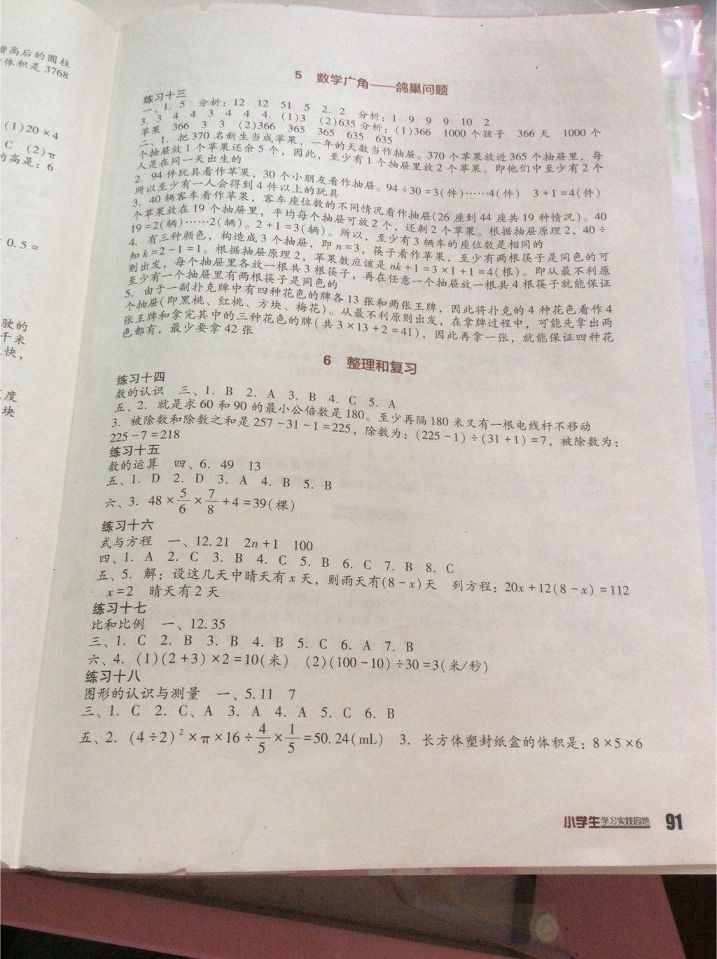 2014年小學生學習實踐園地六年級數(shù)學下冊人教版 第3頁