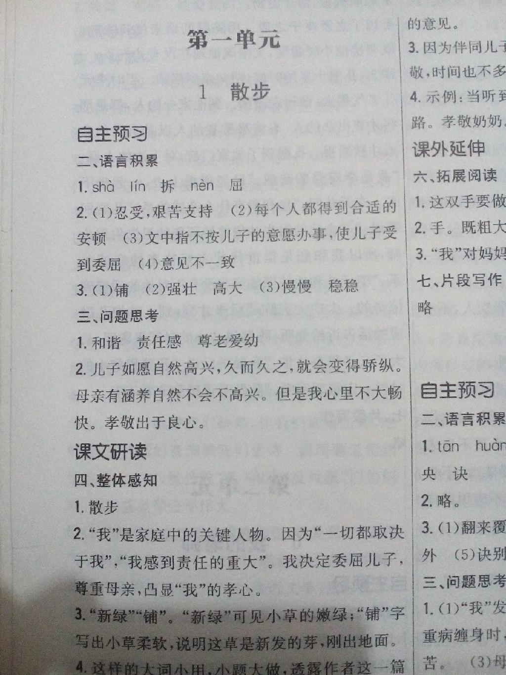 2014年新編基礎(chǔ)訓(xùn)練七年級(jí)語(yǔ)文上冊(cè)人教版 第1頁(yè)