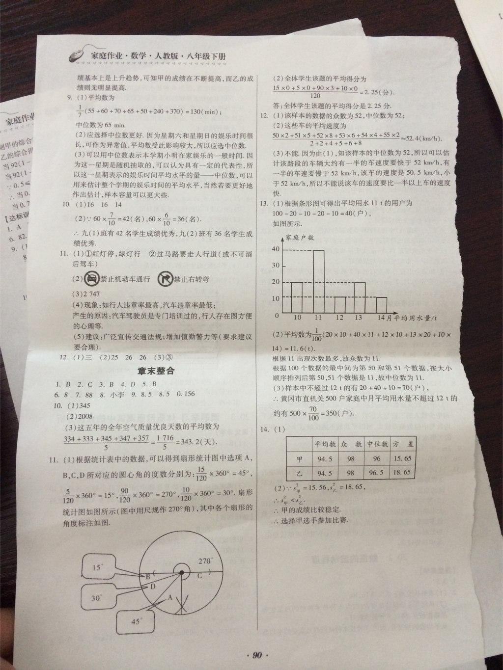 2015年家庭作业八年级数学下册人教版 第19页