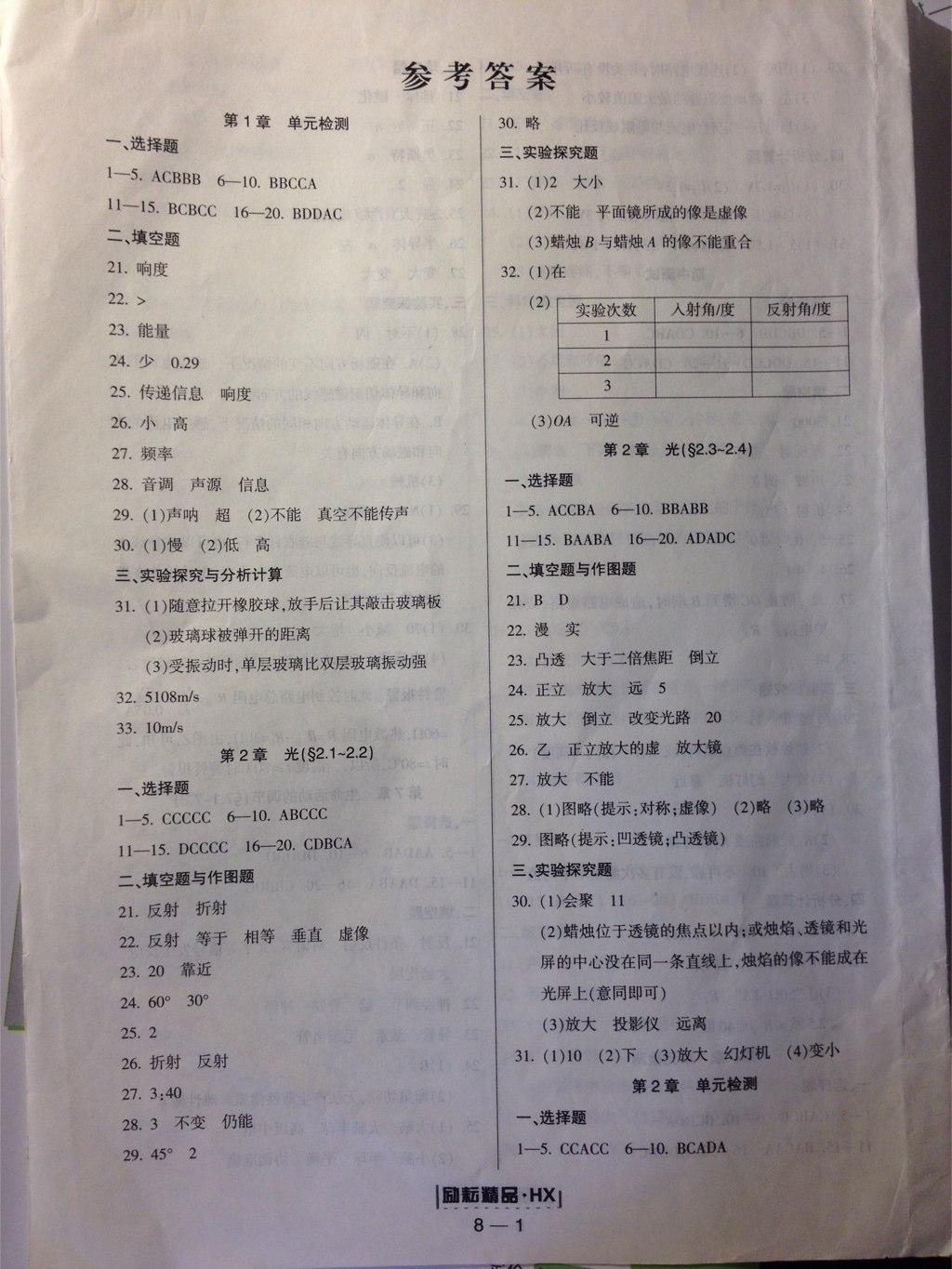 2015年周周練勵耘活頁八年級科學下冊華師大版 第1頁